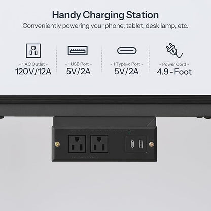 HOOBRO TV Stand with Charging Station to 55 Inches, LED Entertainment Center - Image 5