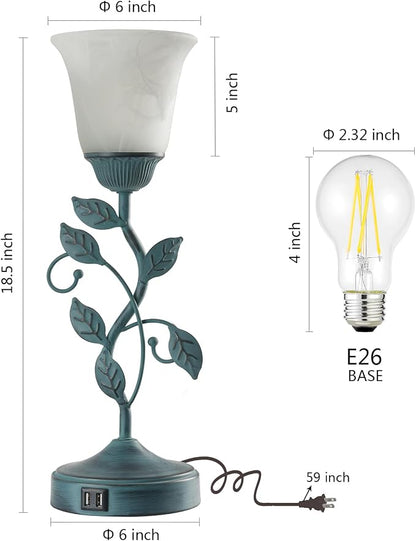 Vintage Touch Table Lamp for Living Room, 3-Way Dimmable Nightstand Lamp - Image 6