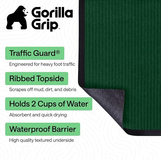 GORILLA GRIP Waterproof Traffic Guard Door Mat, Indoor and Outdoor Heavy Duty - Image 2