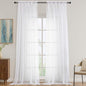 White Sheer Curtains 120 Inches Long 2 Panels Set, 59 Inch Extra Wide Soft Airy by OVZME