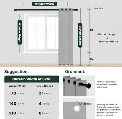 H.VERSAILTEX Blackout Curtains 84 inches Long - Image 2