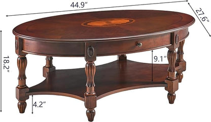 Solid Wood Oval Coffee Table - Image 2