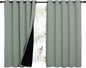 NICETOWN Greyish Green 100% Blackout Lined Curtains, 2 Thick Layers Completely by NICETOWN