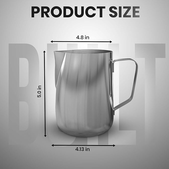 Rattleware 32 oz Macchiato Milk Frothing Pitcher - Premium Stainless Steel, Perfect for Latte Art Enthusiasts, Ideal for Home & Commercial Use
