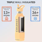 Coldest Insulated Water Bottle with Straw Lid - Stainless Steel Metal Insulated Bottle for Men & Women (Sahara Peach, 21 oz)