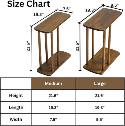 C-Shaped Solid Wood End Table, Side Table - Image 2