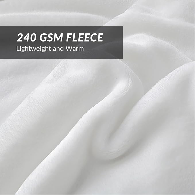 Bedsure GentleSoft Fleece Blanket Twin Size White - Image 6