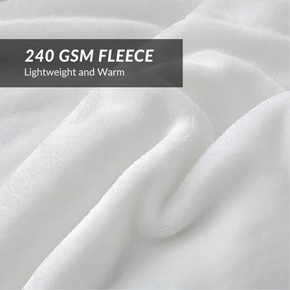 Bedsure GentleSoft Fleece Blanket Twin Size White - Image 6