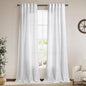 Linen White Curtains 120 Inches Long 2 Panels Set Back Tab Rod Pocket Semi by Nanspring