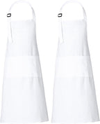 RAJRANG 100% Cotton Cooking Apron with 3 Pockets Kitchen Chef BBQ Adjustable Bib Aprons for Women Men