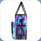 Funny Galaxy Coffee Maker Carring Bag Glitter Space Travel Storage Tote Bag Compatible with Keurig K-Mini or K-Mini Plus Portable Single Serve Coffee Brewer Case with Pockets for K-cup Pods