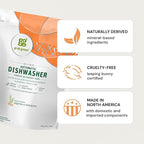 Grab Green Automatic Dishwashing Detergent Pods, 60 Count, Fragrance Free, Plant and Mineral Based, Superior Cleaning, Powerful Grease Removal, Brilliant Shine