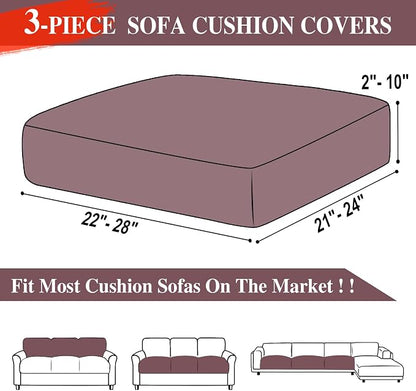 LA MEACK Couch Cushion Covers Seat Cushion Cover Stretch Couch Cover Separate - Image 6