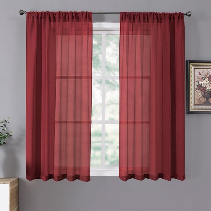 Tollpiz Sheer Curtains Living Room Linen Textured Curtain Sheers Light by Tollpiz