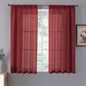 Tollpiz Short Sheer Curtain Linen Textured Bedroom Curtains Sheer Light by Tollpiz