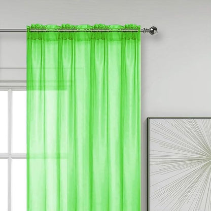 SpaceDresser Sheer Voile Window Treatment Rod Pocket Curtain Panels - Image 2