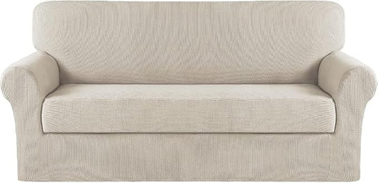 Turquoize Stretch Sofa Slipcover 2 Pieces Sofa Cover Couch Cover by Turquoize