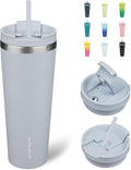 BJPKPK 26oz Stainless Steel Insulated Tumbler With lid And Straw Travel Coffee Thermal Tumblers Cup For Women And Men,Modern Blue