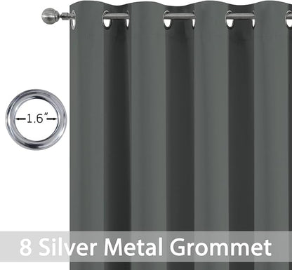 Yakamok Dark Grey Room Darkening Window Curtains 52x36 Inch - Image 2