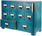 Apothecary Cabinet with 10 Drawers & Labels Rustic Library Card Catalog Cabinet by PACKGILO