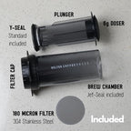 Delter Coffee Press Smoked Grey Edition with Metal Filter Included