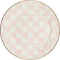 MACKENZIE-CHILDS Enamel Charger Plate, Charger Decoration for Dinner Plates or Home Decor, 12 Inches, Pink-and-White Rosy Check, Set of 1