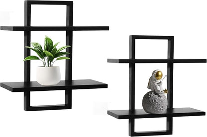 PHOENANCEE Floating Shelves for Wall, Display Hanging Shelf Set of 2, Modern - Image 8