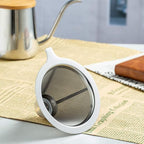 Upgraded Pour Over Coffee Filter, Coffee Dripper, Paperless Mess Stainless Steel Coffee Filter, Maker One to Two Cup Coffee, Easy to Use and Clean (2-4Cups)