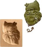 Wooden Cookie Biscuit Mold, 3D Baking Mold, Embossing Craft Decorating Baking Tool, Suitable for Halloween Thanksgiving Christmas Kitchen DIY (Xmas-A-3PCS)