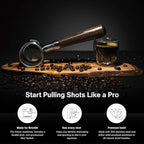 Crema Coffee Products - 54mm Bottomless Naked Portafilter - Filter Basket Included - Fits 54mm Breville Machines, Sandalwood