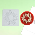 mostsom Silicone Mold 3D Hollow Out Lace Mold Lace Cake Silicone Baking Mold Wreath Design Flower and Leave Lace Mat Fondant Decorating Tool (L_ Flower Wreath)