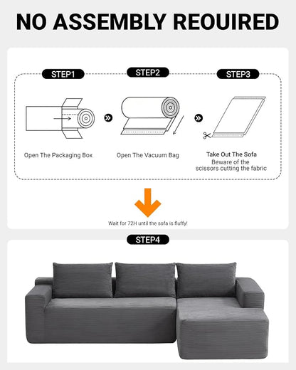 97" Cloud Sectional Couch, Modern Modular Sectional Sofa - Image 4
