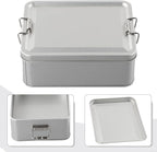 Metal Tin Box, Tinplate Metal Storage Tins Tea Container Rectangular Cookie Box With Lids For Storaging Cookies Snowflake Pastries Tea(M)