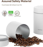 OUTPEAK 2025 Kilo Auto Vacuum Coffee Canister, 1.8L for 21.2oz Coffee Beans, One-Button Operation, Stainless Steel Container with Scoop, Fresh 6-Month Storage Container (Barista Champion's Choice)