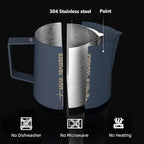 MHW-3BOMBER Espresso Steaming Pitcher Milk Frothing Pitcher Stainless Steel Milk Coffee Cappuccino Latte Art Barista Cup (Origin White, 16.9 Ounces) P5793-OS