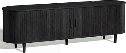 65" Mid Century Modern TV Stand, Wood TV Consoles - Image 8