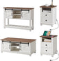 AMERLIFE Farmhouse 4-Piece Living Room Set, Entryway Console by AMERLIFE