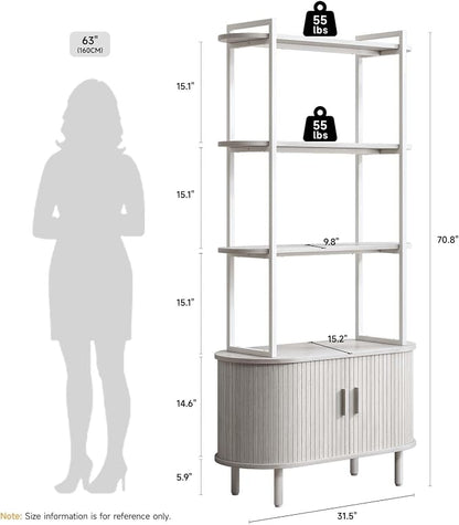 ONBRILL 71" Tall Bookshelf, 4-Tier Book Shelf - Image 2