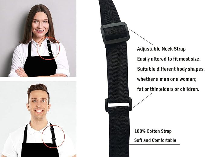 Black and White Buffalo Plaids Bear Apron Home Kitchen Waterproof Cooking Baking Gardening for Women Men