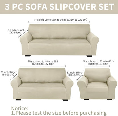Peryiter 3 Pcs Couch and Loveseat Covers Set Sofa Cover - Image 2