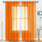 SpaceDresser Basic Rod Pocket Sheer Voile Window Curtain Panels Orange 2 Panels by SpaceDresser