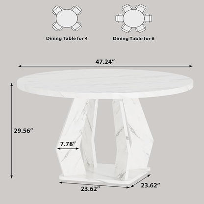 IBF Round Marble Dining Table, Dinner Tables - Image 2
