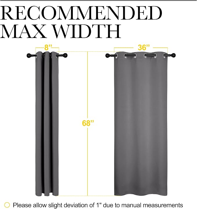 NICETOWN Grey Blackout Curtain Panels - Image 7