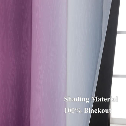 Purple and Grey Ombre Blackout Curtains - Image 5