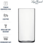Luigi Bormioli Top Class 11.75 oz Highball Glasses, Set of 6 - Italian Tall Drinking Glasses for Cocktails, Water, Juice - Durable Lead-Free Crystal Drinkware with Reinforced Rims, Modern Glassware