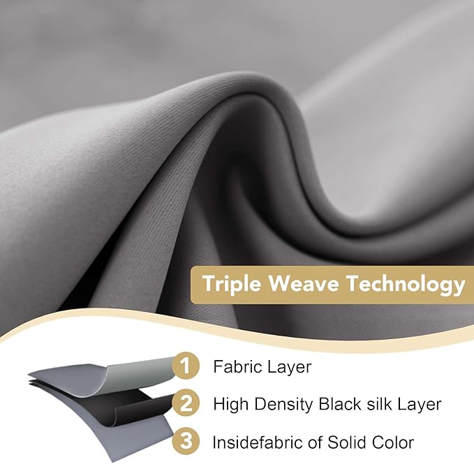 H.VERSAILTEX Premium Blackout Thermal Insulated Room Darkening Curtains - Image 3