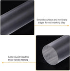 HARFINGTON Acrylic Clay Roller 9 Inch x 1 Inch Solid Non-Stick Plastic Round Tube Roller Polymer Clay Rod Fondant Rolling Pin for Shaping, Sculpting, Modeling DIY Crafts, Transparent