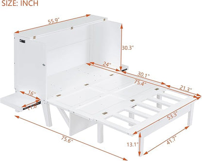 Harper & Bright Designs Full Size Murphy Bed, Full Murphy Cabinet Bed - Image 7