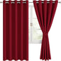 Blackout Curtains for Bedroom, 60 x 63 Inches Length, Christmas Red | Thermal by Hiasan