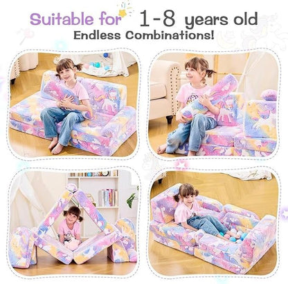 IFNOW Modular Kids Play Couch, Convertible & Washable Toddler Foam Couch Kids - Image 3